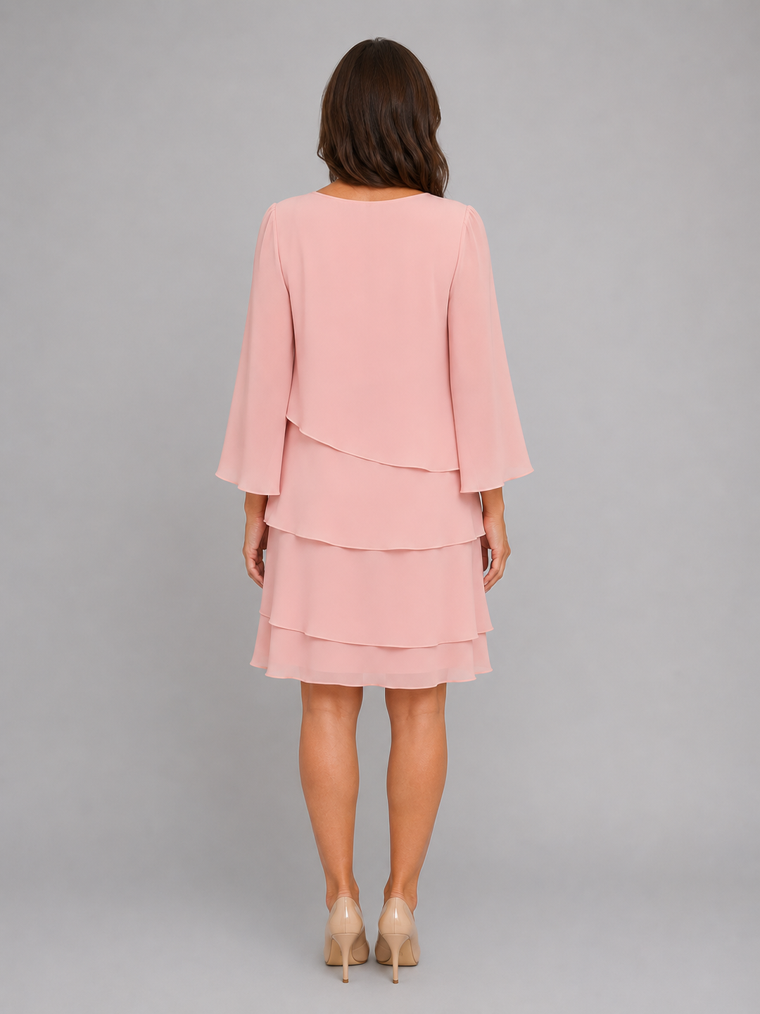 Women’s Layered Shift Dress with Flowing Silhouette