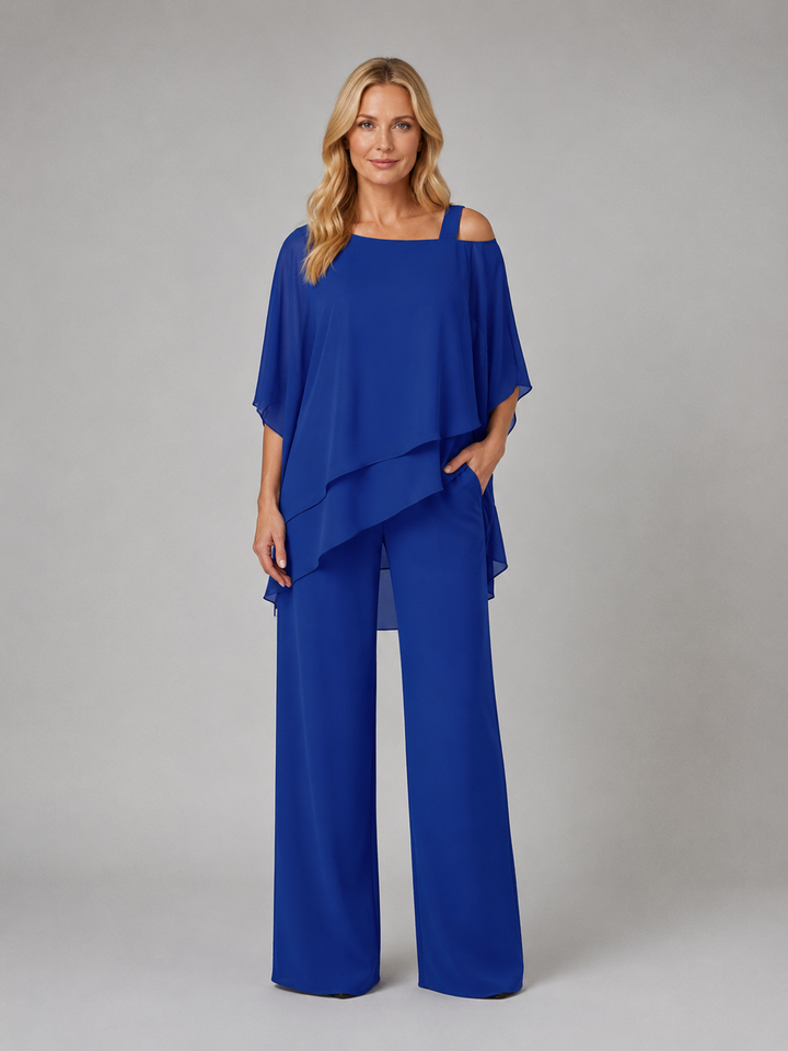 Women’s Layered Two-Piece Set with Flowing Overlay