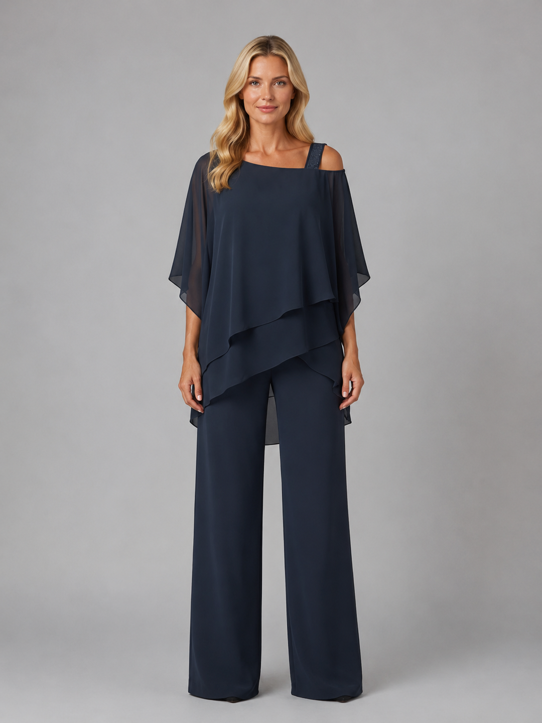 Women’s Layered Two-Piece Set with Flowing Overlay