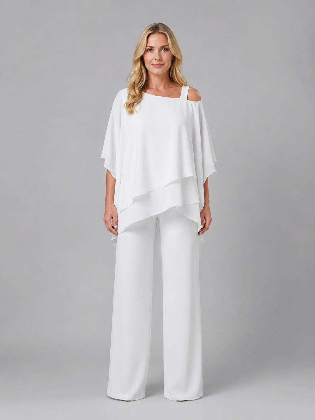 Women’s Layered Two-Piece Set with Flowing Overlay