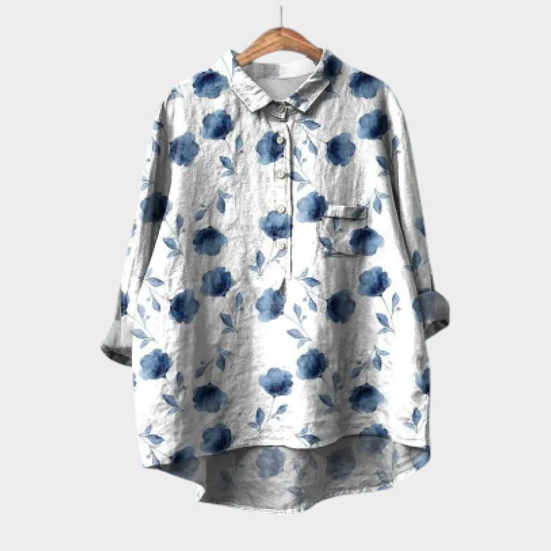 Women's Leaf Print Blouse with Lightweight Fit for Office