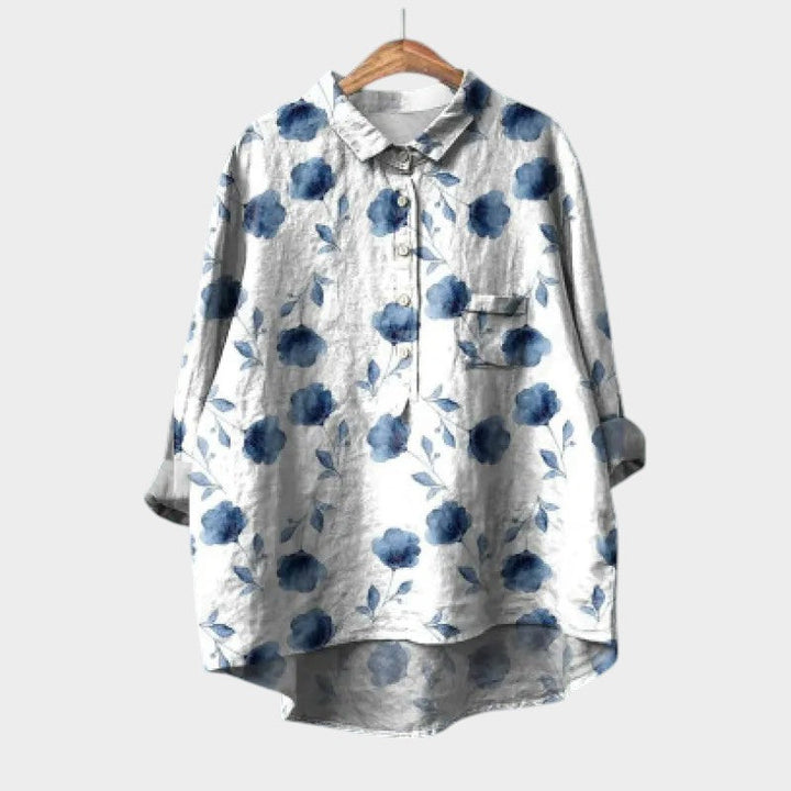 Women's Leaf Print Blouse with Lightweight Fit for Office