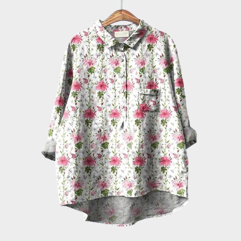 Women's Leaf Print Blouse with Lightweight Fit for Office