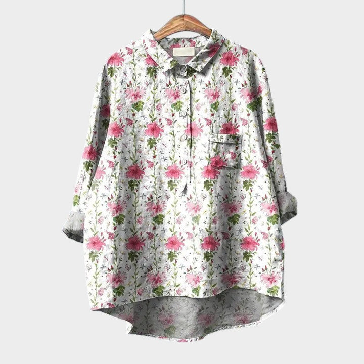 Women's Leaf Print Blouse with Lightweight Fit for Office