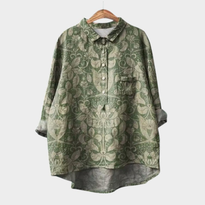 Women's Leaf Print Blouse with Lightweight Fit for Office