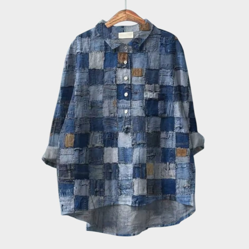 Women's Leaf Print Blouse with Lightweight Fit for Office