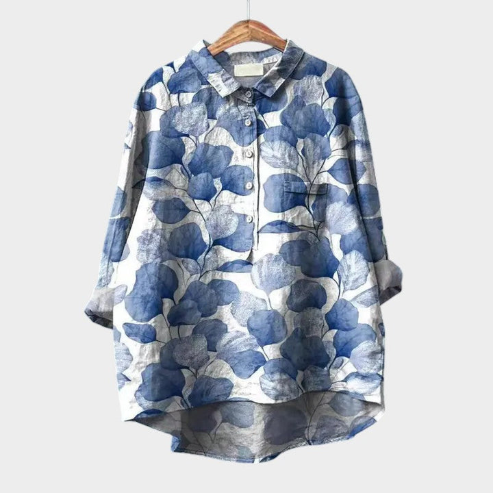 Women's Leaf Print Blouse with Lightweight Fit for Office