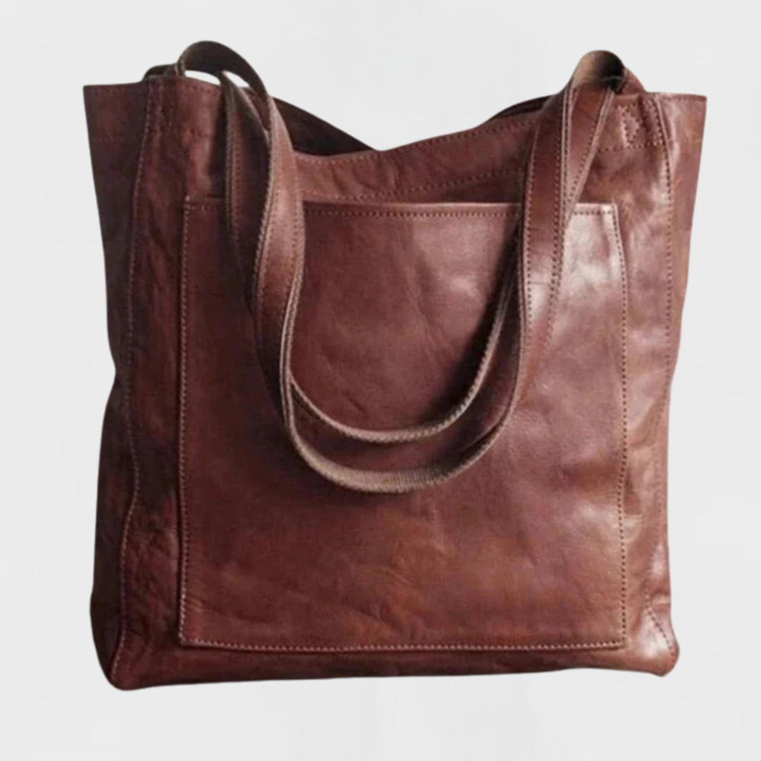 Women's Leather Bag with Compartments for Everyday Use