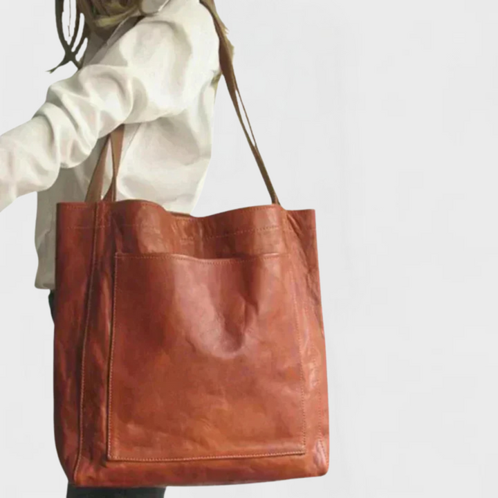 Women's Leather Bag with Compartments for Everyday Use