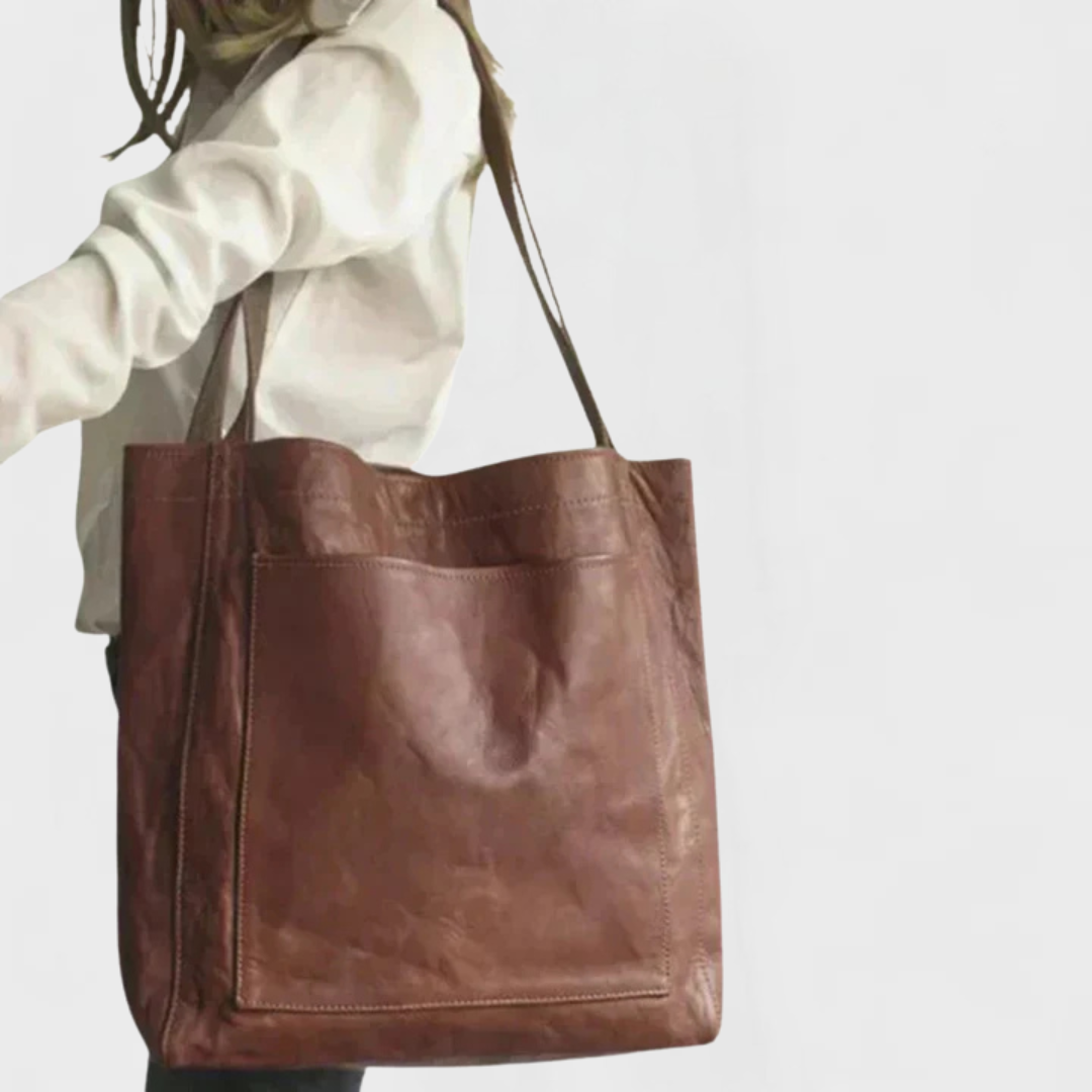 Women's Leather Bag with Compartments for Everyday Use