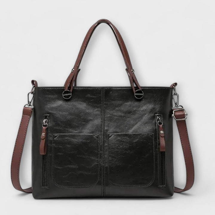 Women's Leather Bag with Spacious Interior for Work