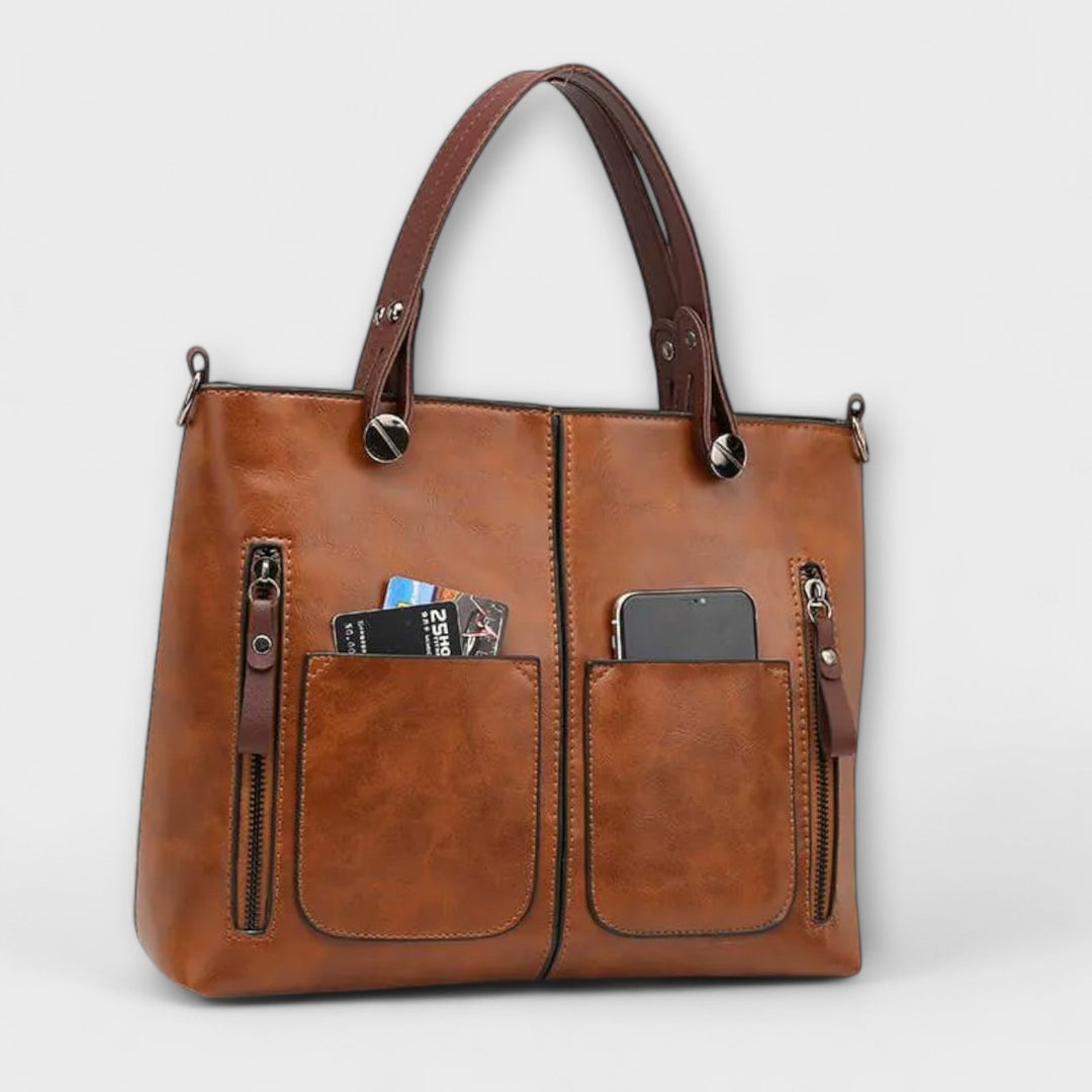 Women's Leather Bag with Spacious Interior for Work