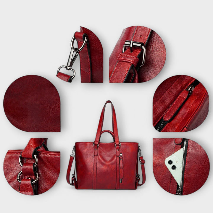 Women's Leather Bag with Spacious Interior for Work