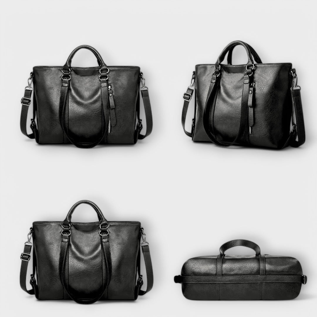 Women's Leather Bag with Spacious Interior for Work