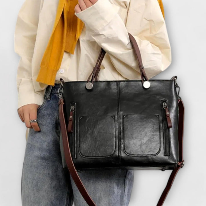 Women's Leather Bag with Spacious Interior for Work