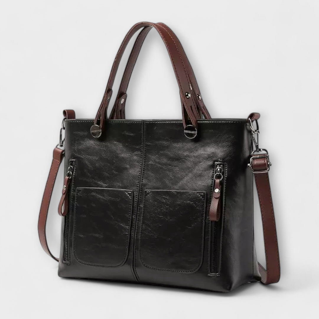 Women's Leather Bag with Spacious Interior for Work