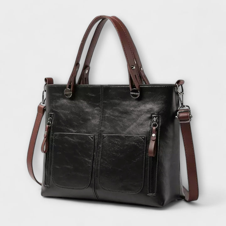 Women's Leather Bag with Spacious Interior for Work