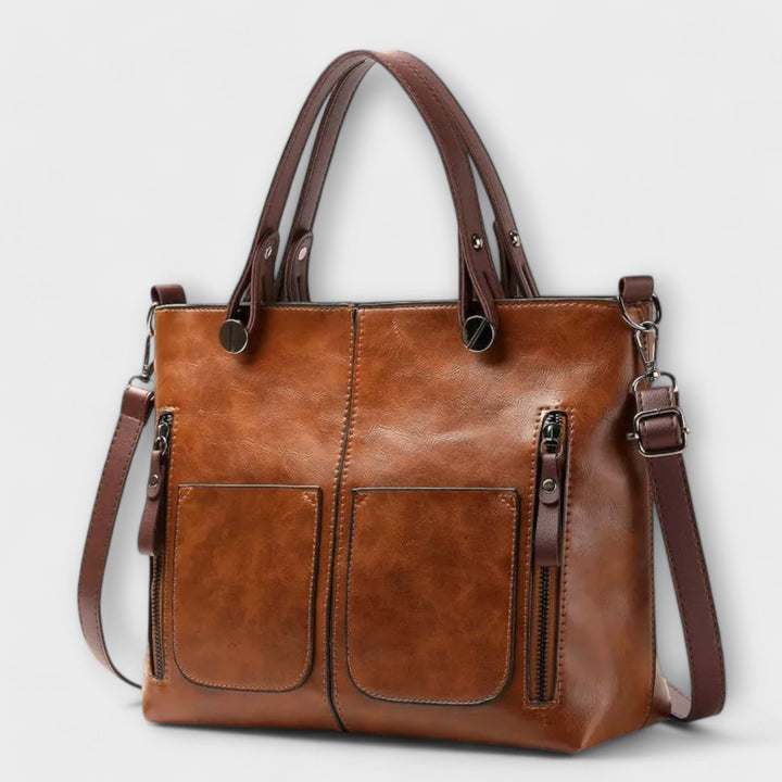 Women's Leather Bag with Spacious Interior for Work