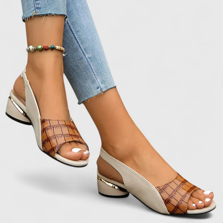 Women's Leather Sandals with Padded Insole for Brunch