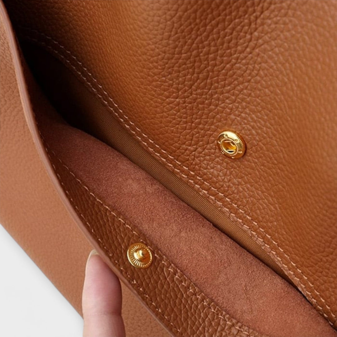 Women's Leather Tote Bag with Top Handles for Work