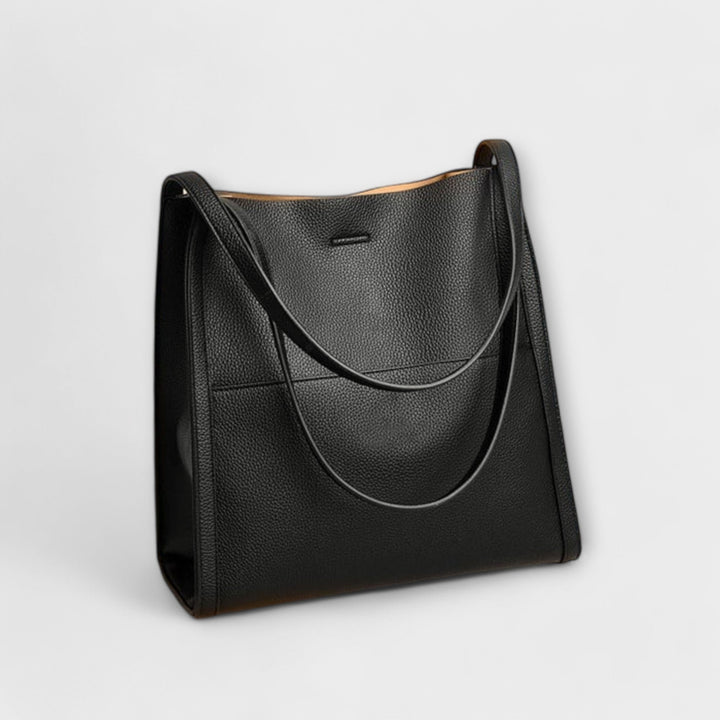 Women's Leather Tote Bag with Top Handles for Work