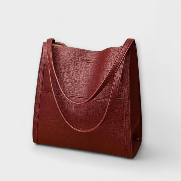 Women's Leather Tote Bag with Top Handles for Work