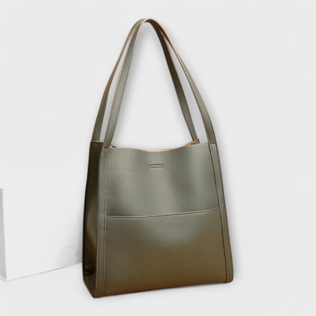 Women's Leather Tote Bag with Top Handles for Work