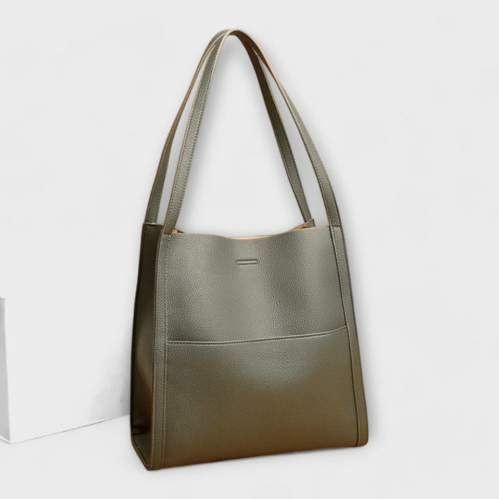 Women's Leather Tote Bag with Top Handles for Work