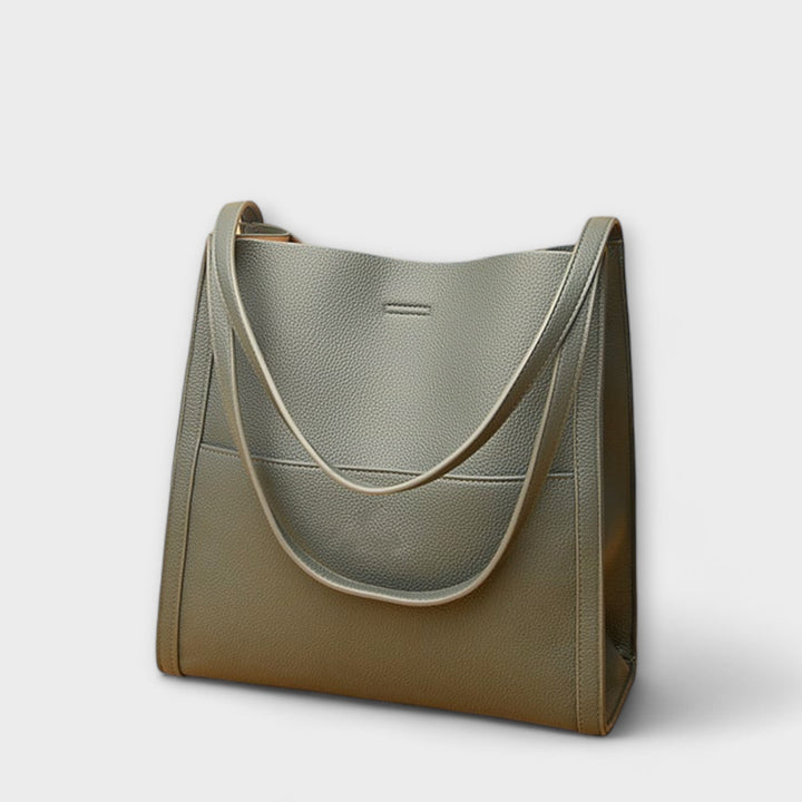Women's Leather Tote Bag with Top Handles for Work