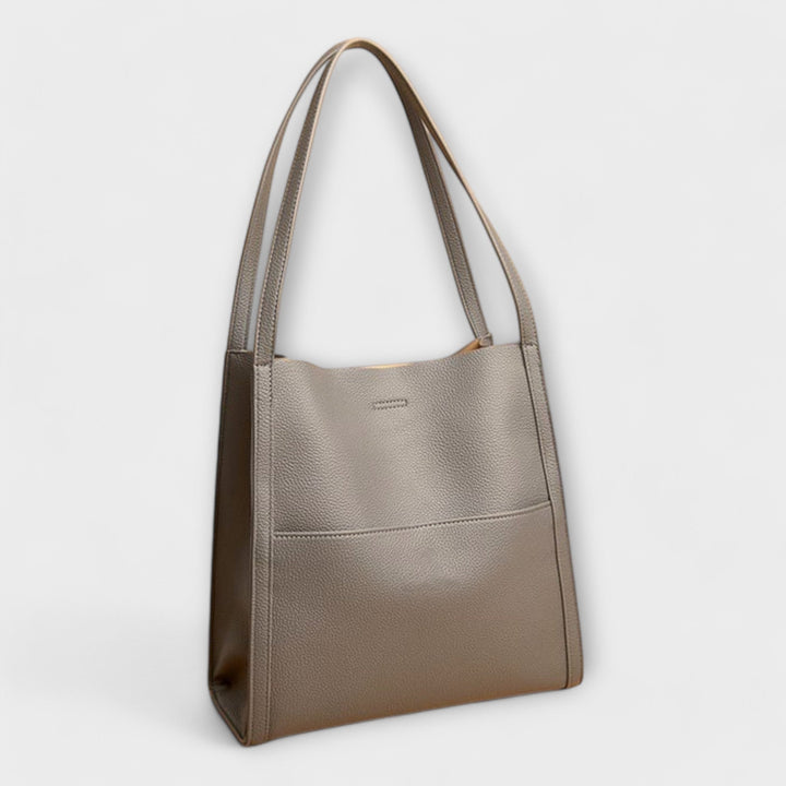 Women's Leather Tote Bag with Top Handles for Work