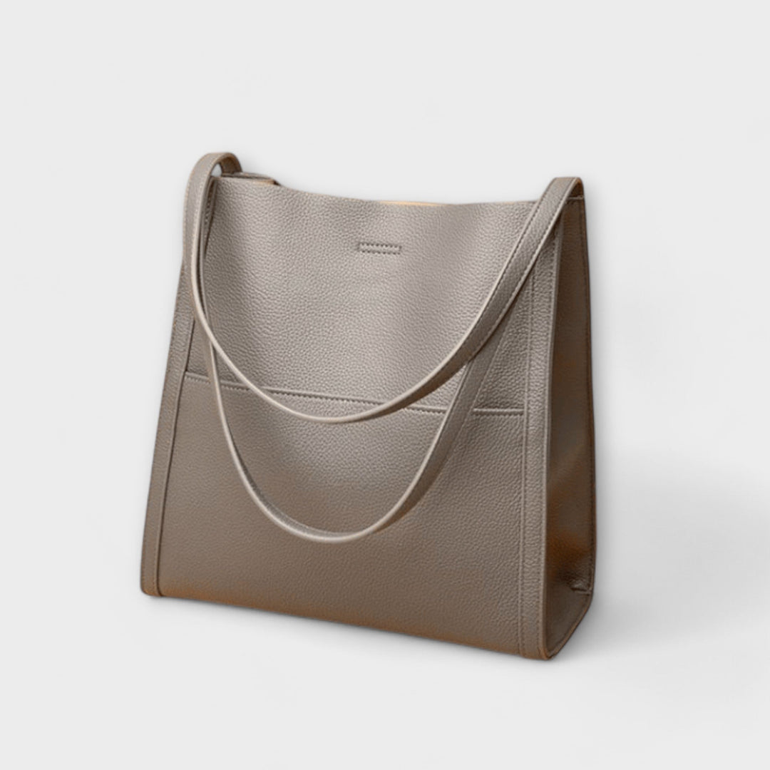 Women's Leather Tote Bag with Top Handles for Work