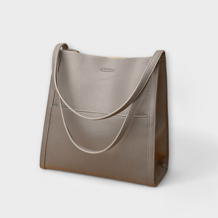 Women's Leather Tote Bag with Top Handles for Work