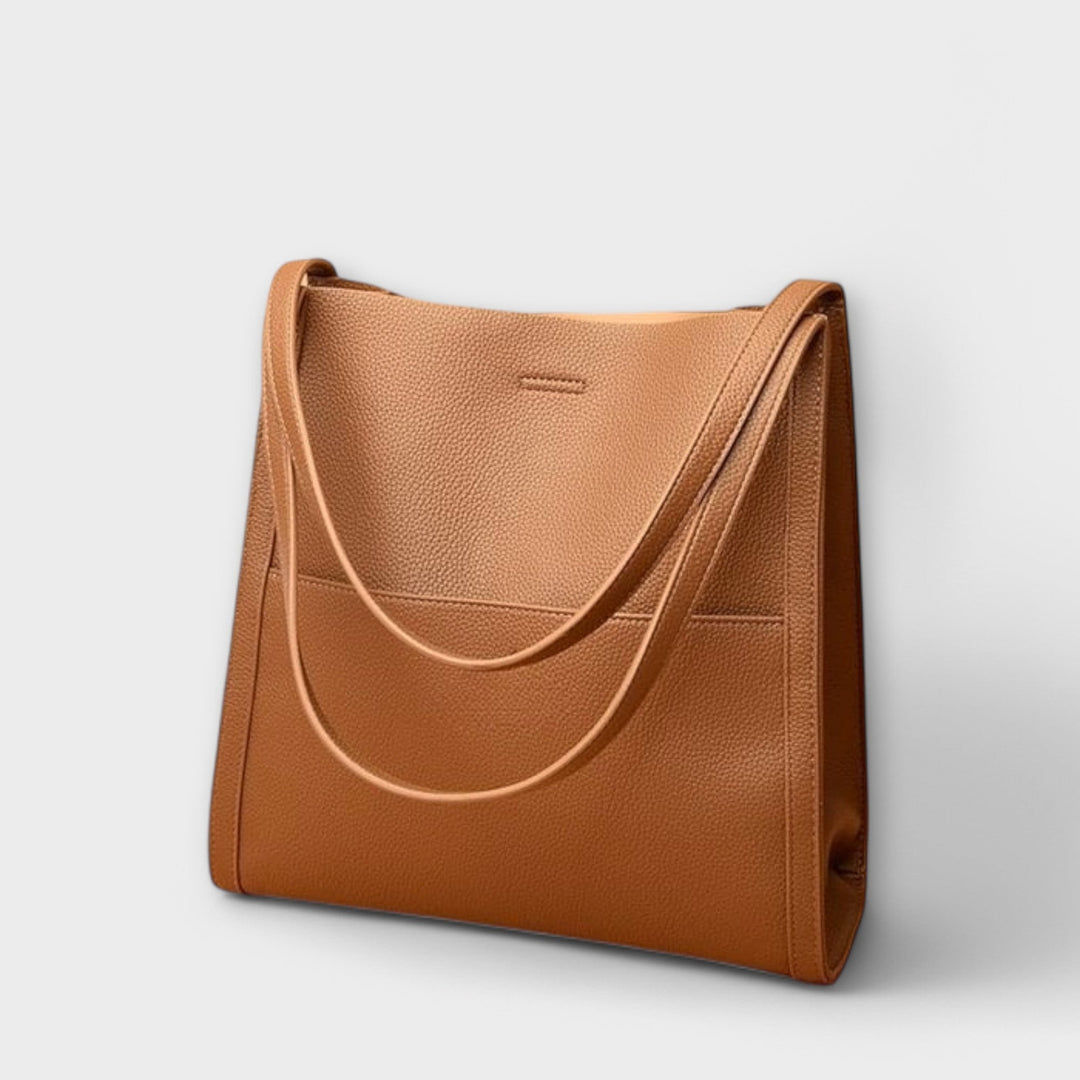 Women's Leather Tote Bag with Top Handles for Work