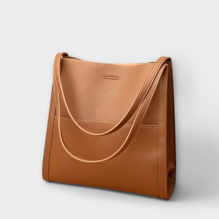 Women's Leather Tote Bag with Top Handles for Work