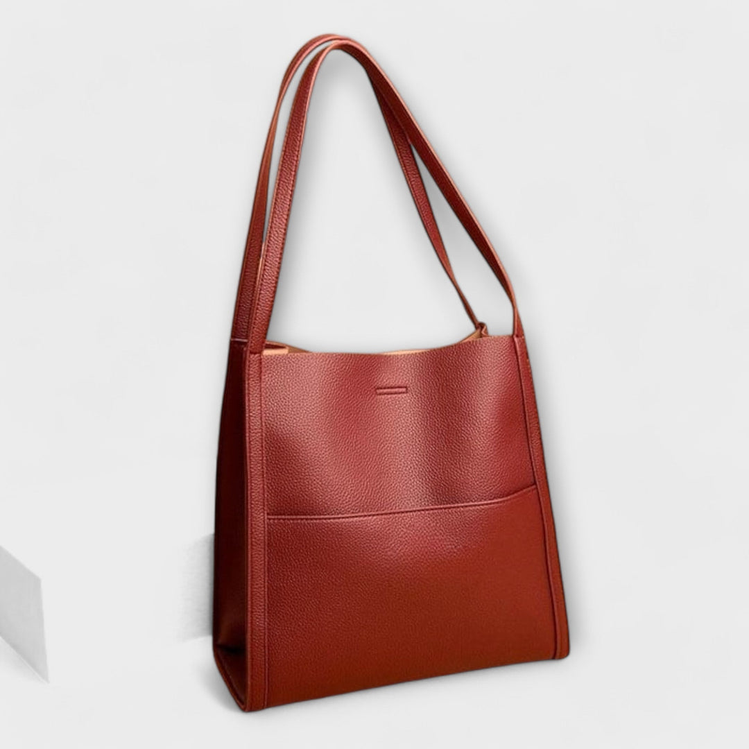 Women's Leather Tote Bag with Top Handles for Work