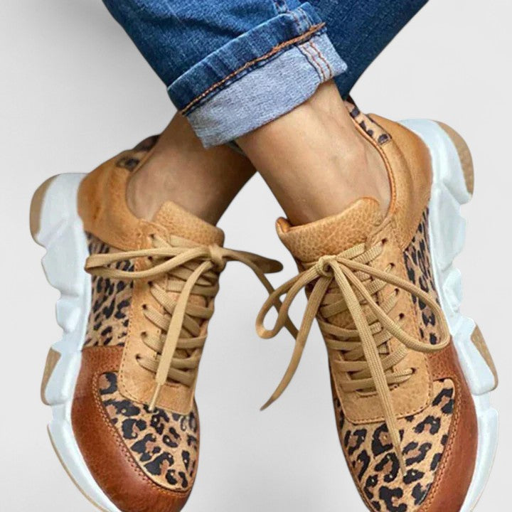 Women's Leopard Print Sneakers with Arch Support All-Day