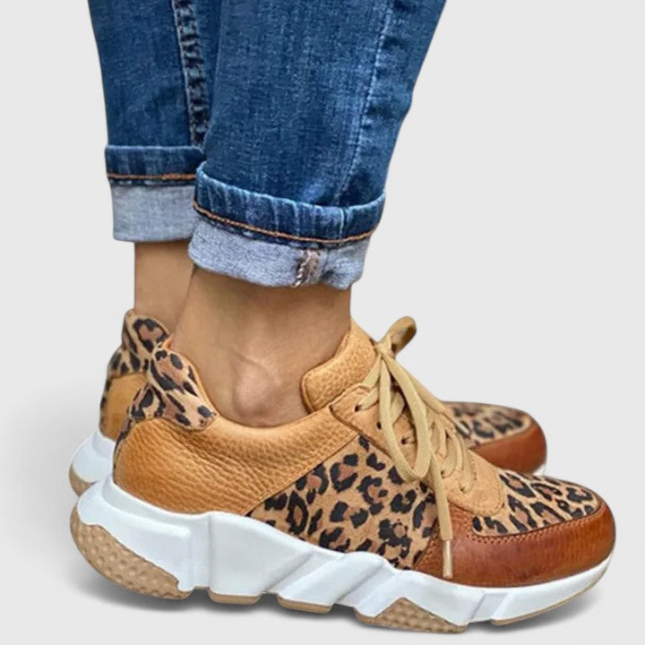 Women's Leopard Print Sneakers with Arch Support All-Day
