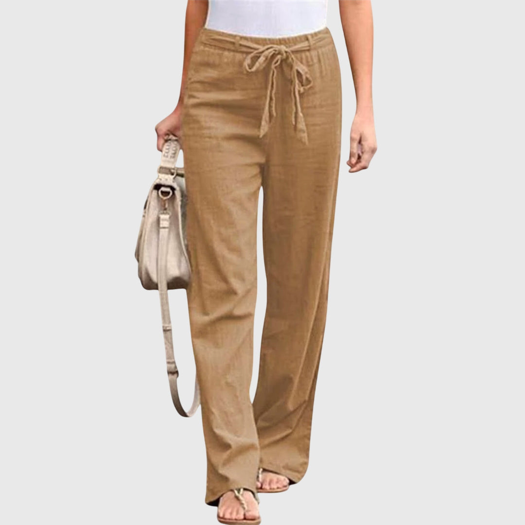 Women's Lightweight Trousers with Tie-Waist for Casual Daywear