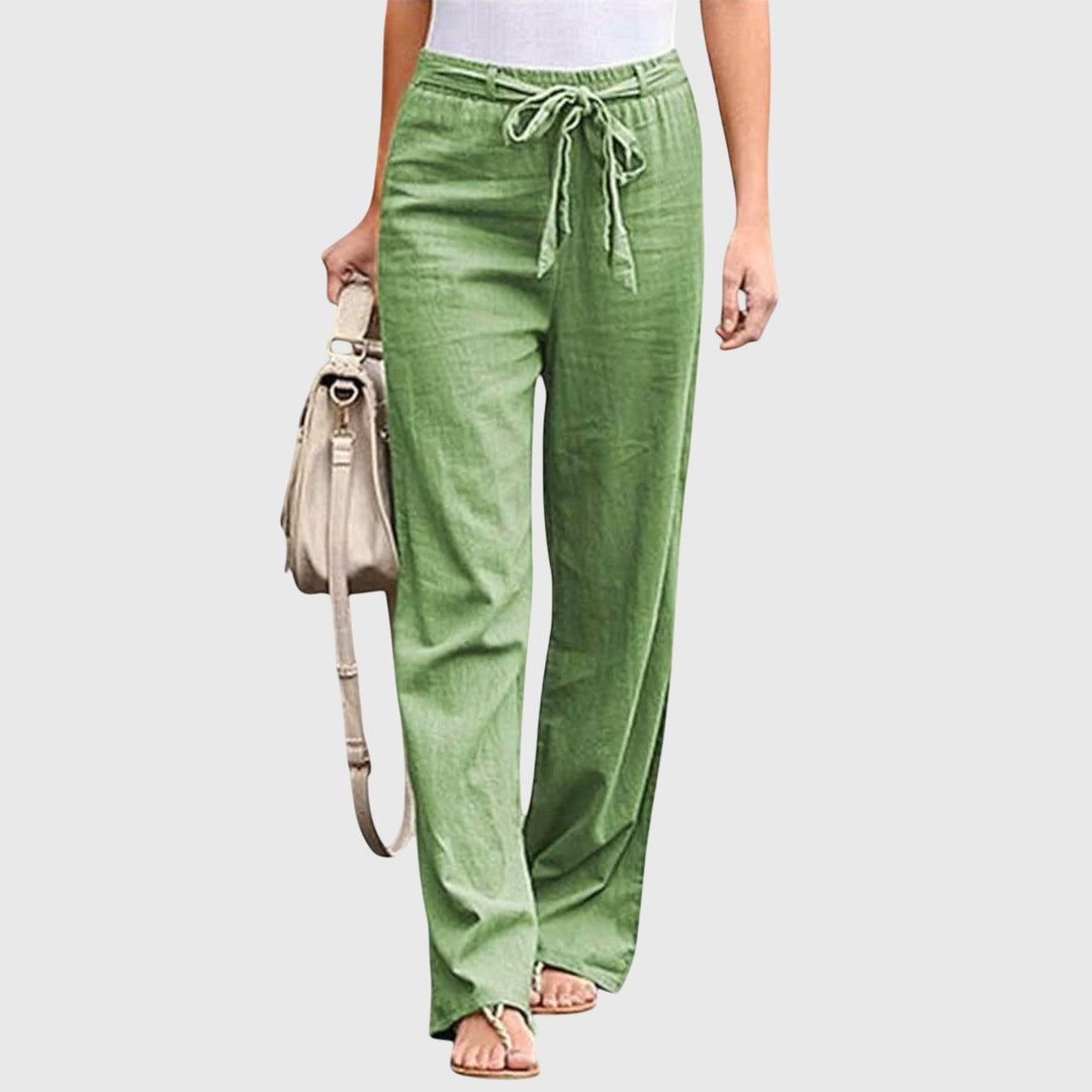 Women's Lightweight Trousers with Tie-Waist for Casual Daywear