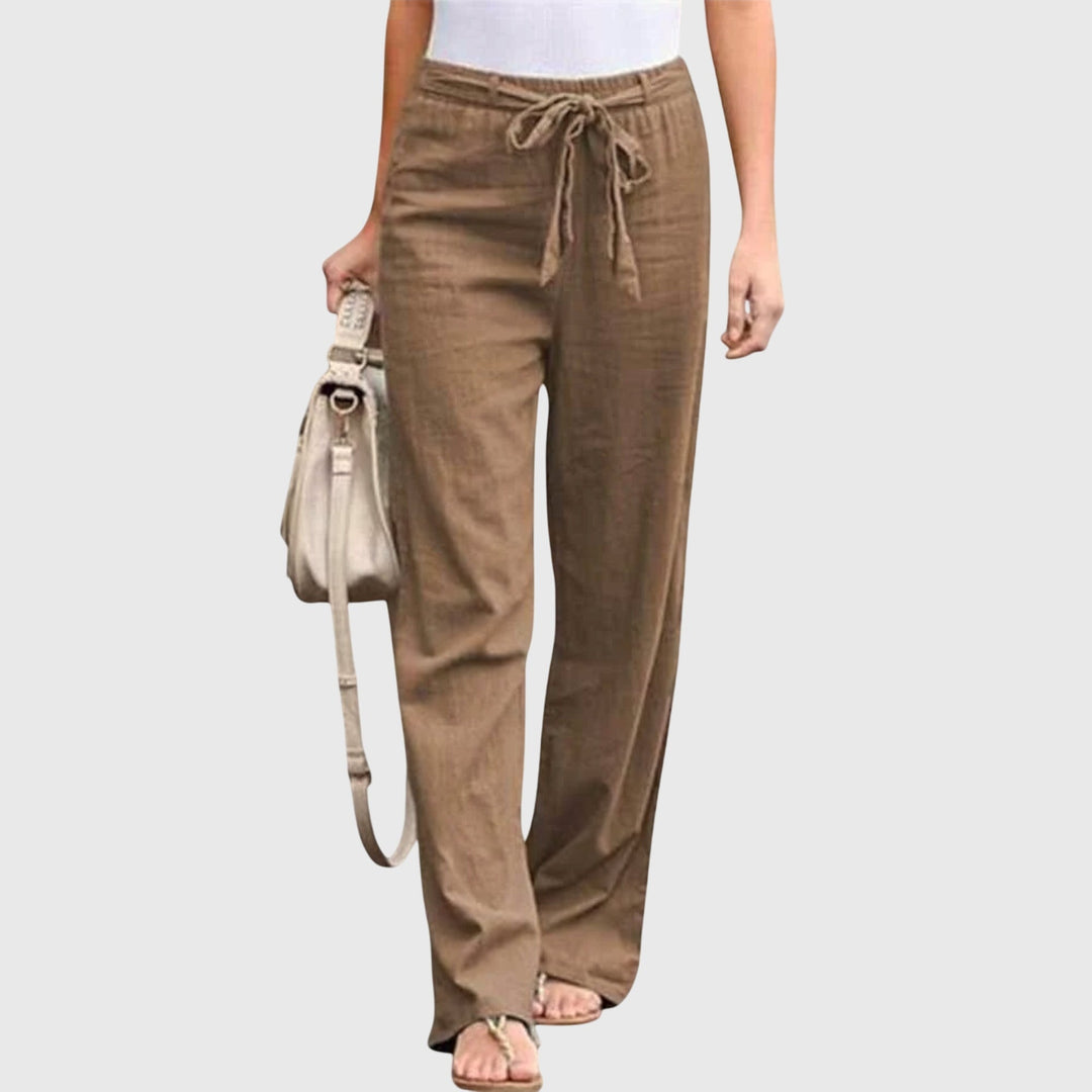 Women's Lightweight Trousers with Tie-Waist for Casual Daywear