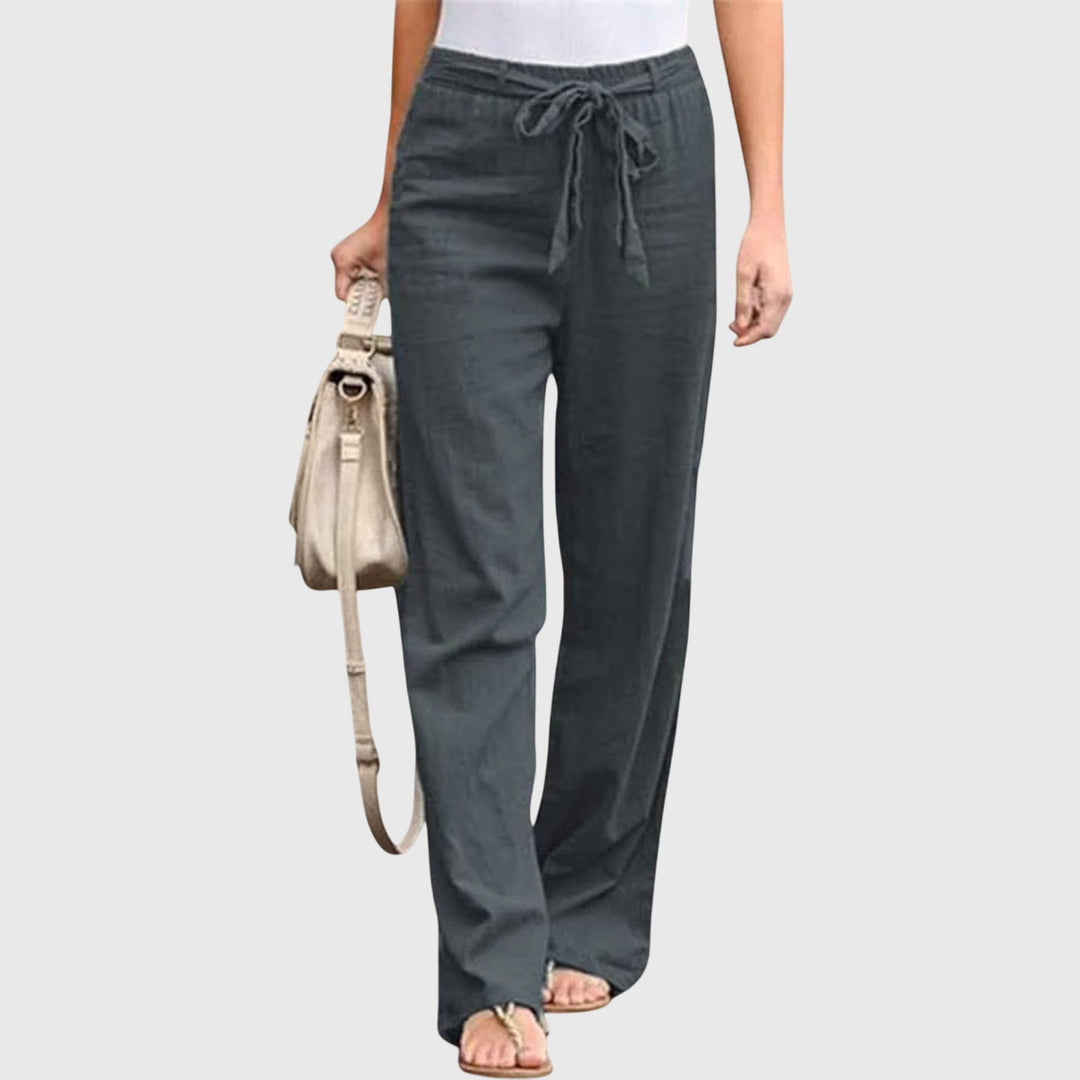 Women's Lightweight Trousers with Tie-Waist for Casual Daywear