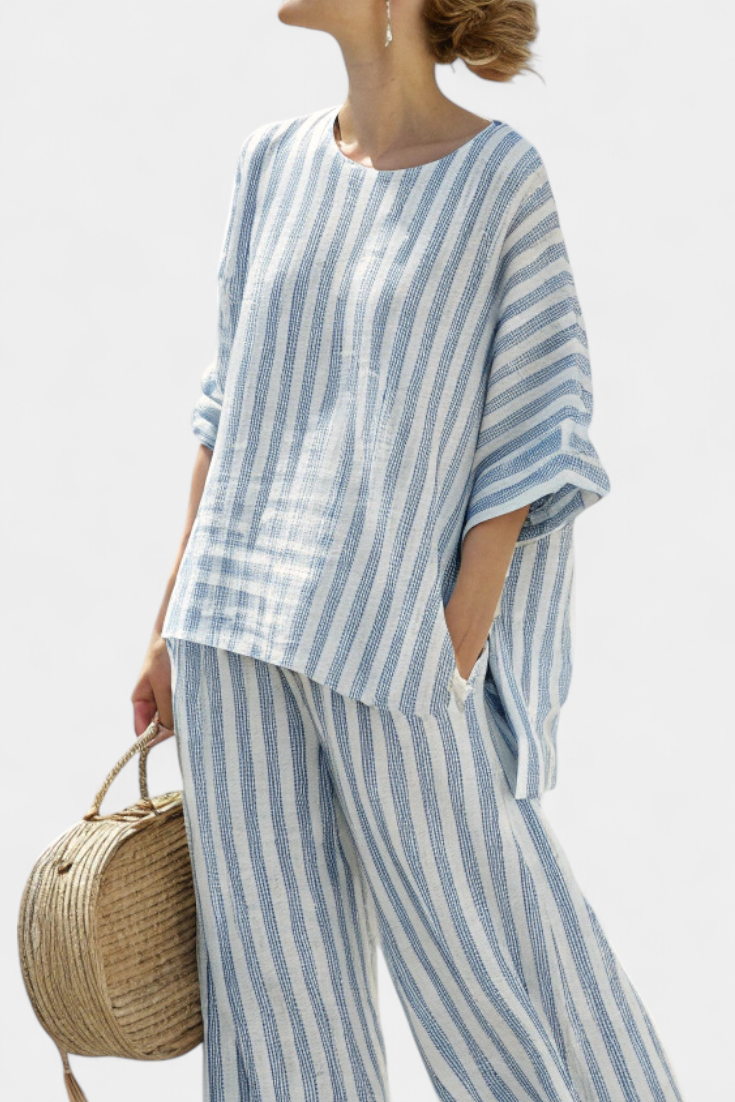 Women's Linen Top &amp; Relaxed Pants for Summer Days