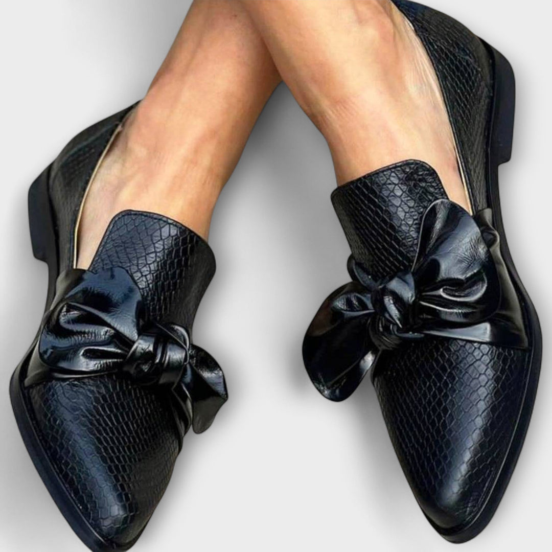 Women's Loafers with Oversized Bow for Dressy Occasions
