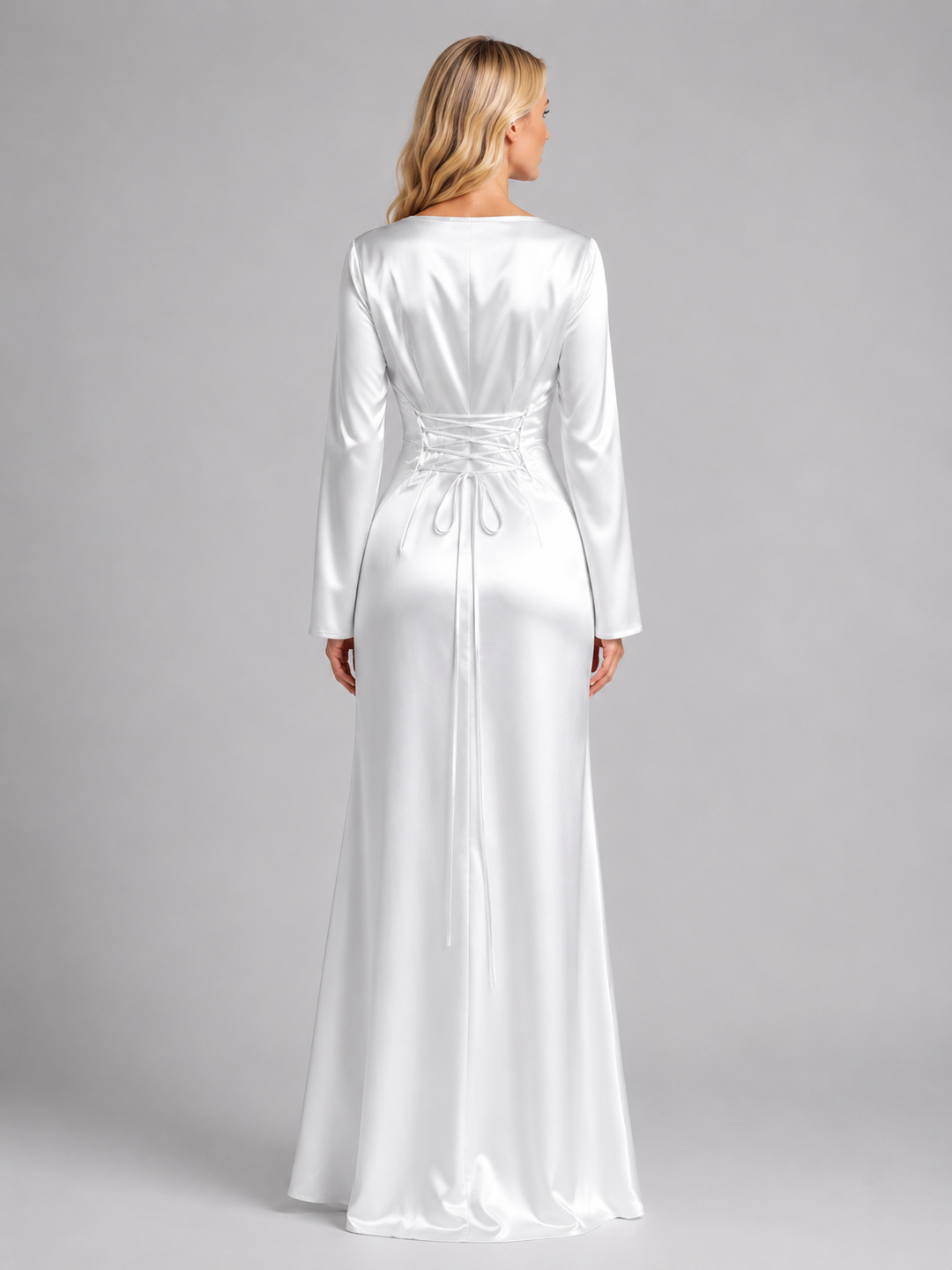 Women’s Long Sleeve Maxi Dress with Waist