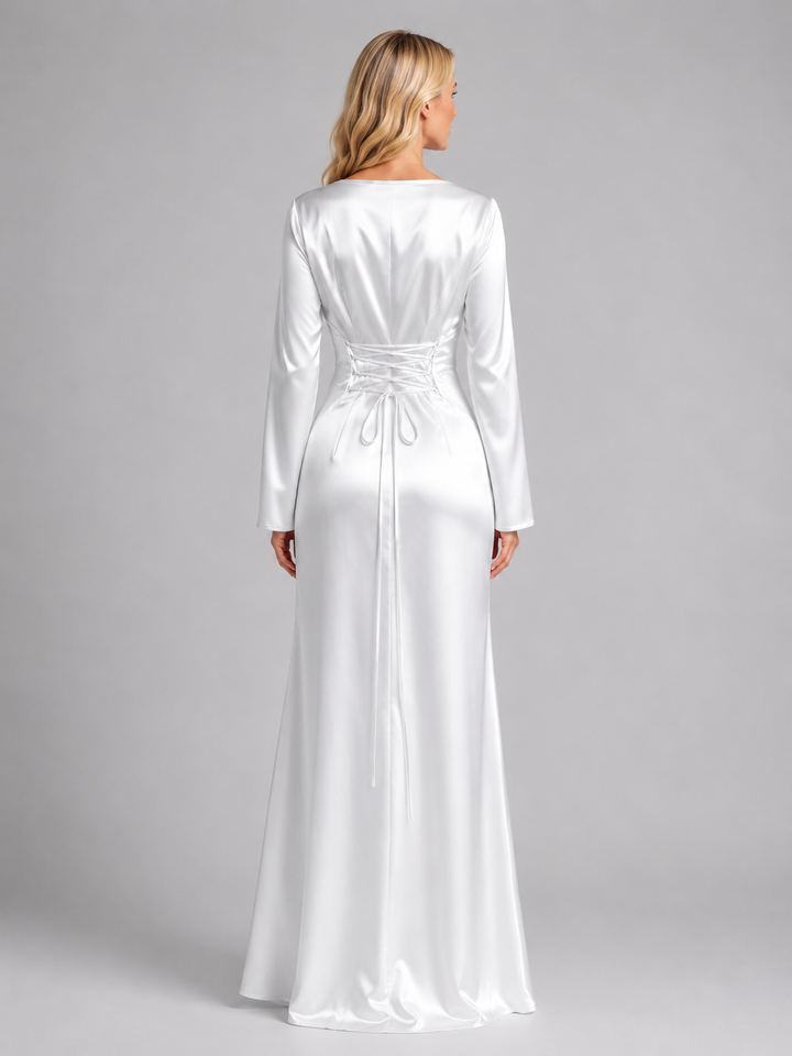 Women’s Long Sleeve Maxi Dress with Waist