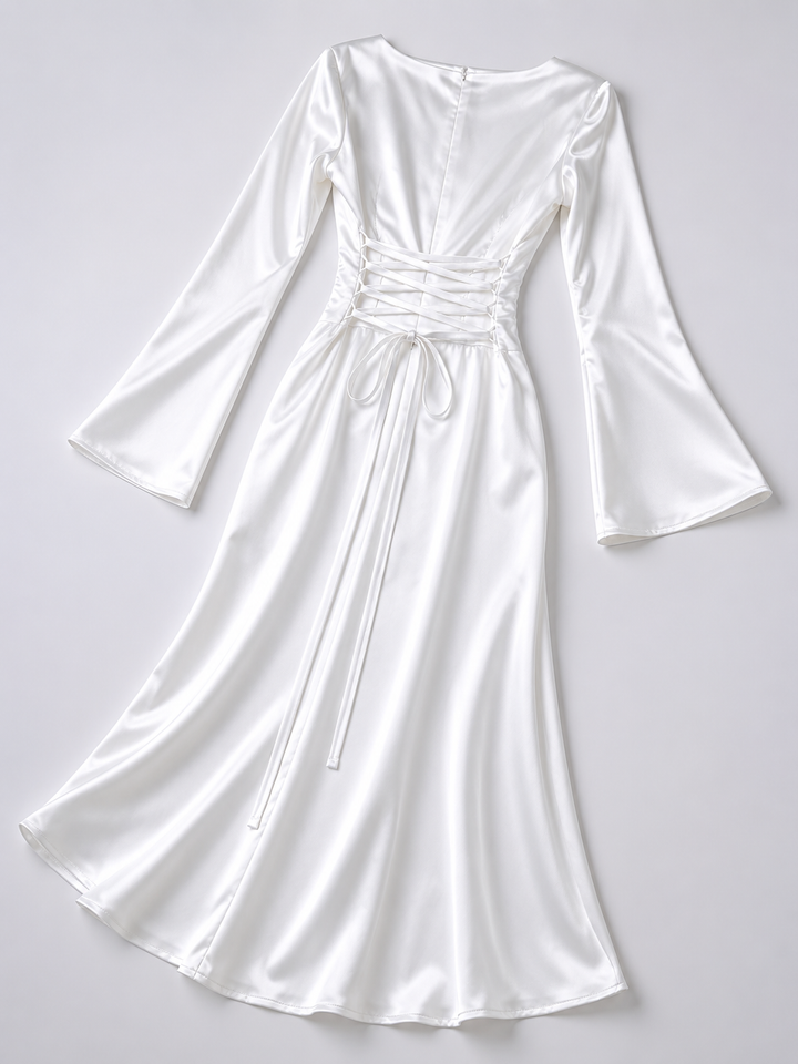 Women’s Long Sleeve Maxi Dress with Waist