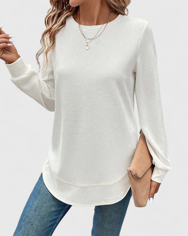 Women's Long Sleeve Top with Softness for Casual Layering