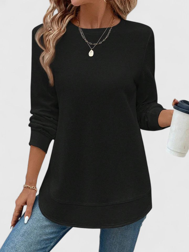 Women's Long Sleeve Top with Softness for Casual Layering