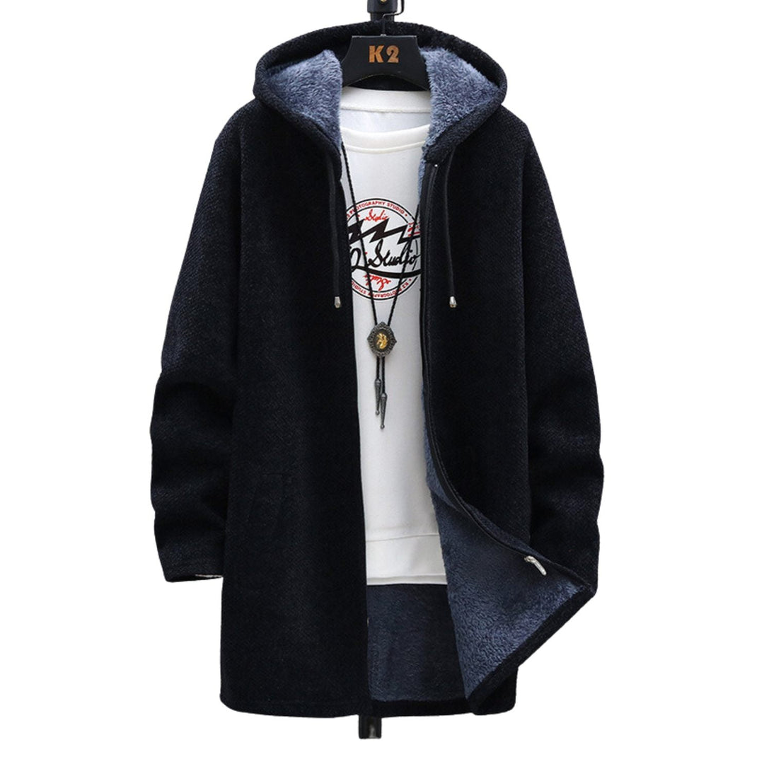 Women's Longline Zip Hoodie with Fleece Hood for Winter