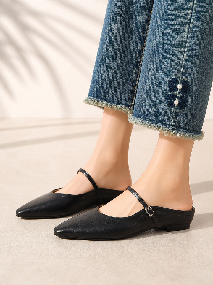 Women’s Mary Jane Mules with Pointed Toe